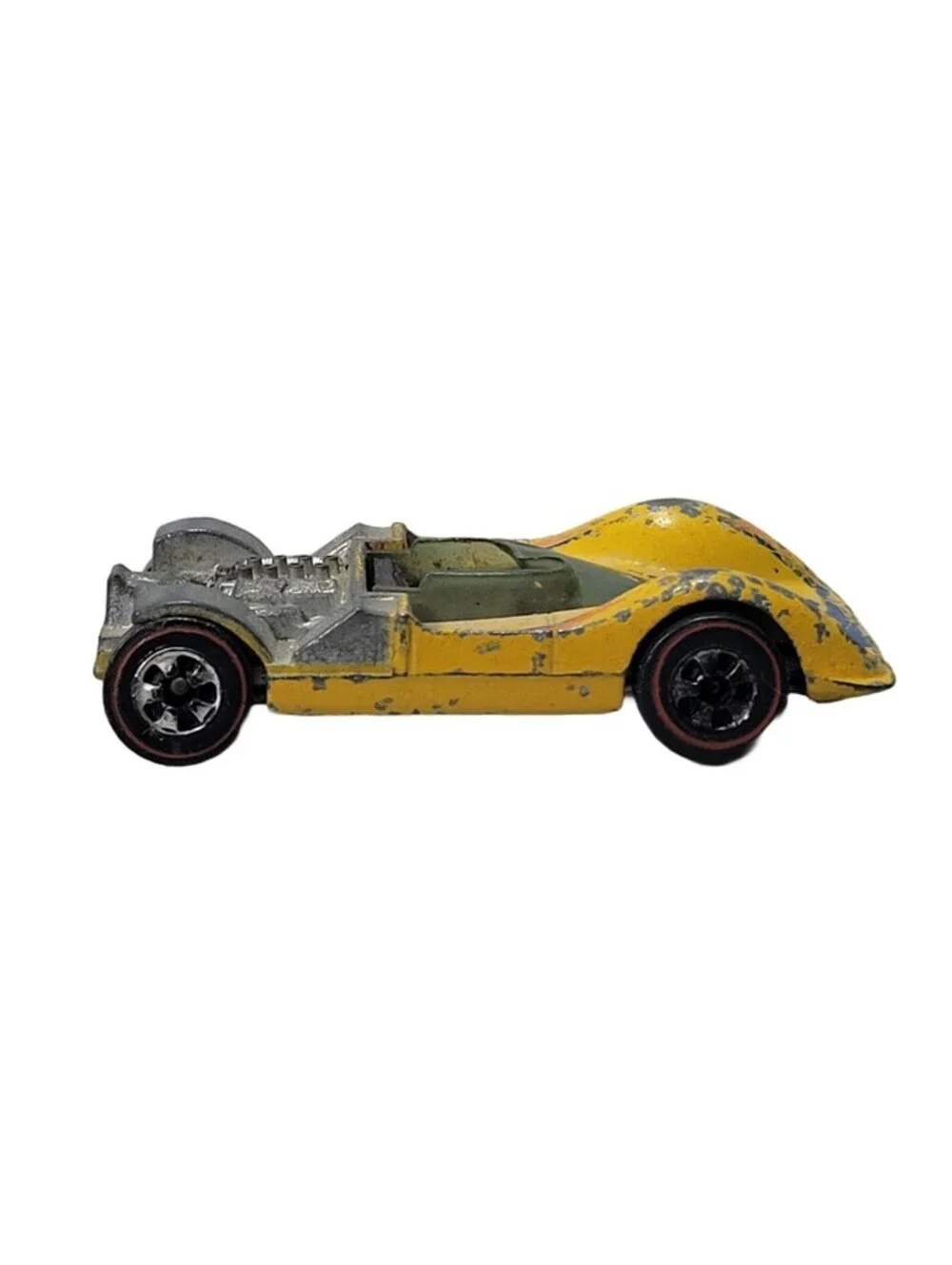 1968 Hot Wheels Redline Winnipeg Car Yellow Made in Hong Kong, Missing Hood